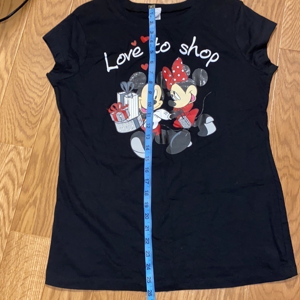 DISNEY Love To Shop Mickey Minnie Women's Black Top (Size XL) NWT - Picture 4 of 6